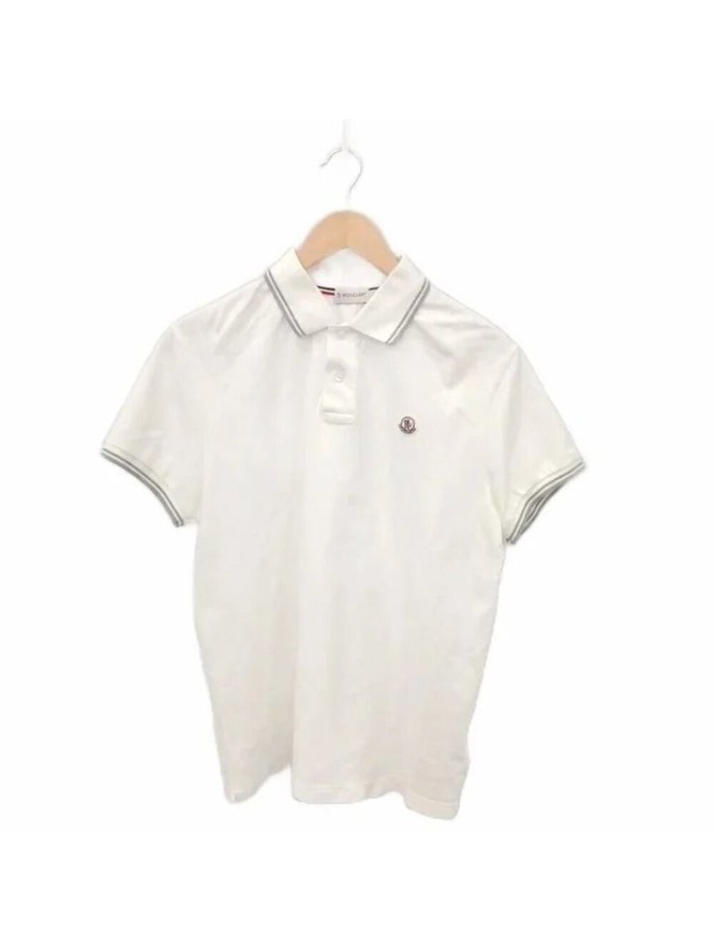 Moncler Polo Monica Corta Shirt Short Sleeve Logo Cotton White L